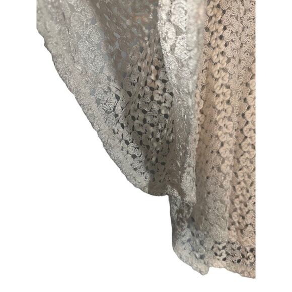 Style&Co White Angel Sleeve Netted Round Hem Knit Blouse Women Sz 1X - Picture 6 of 8